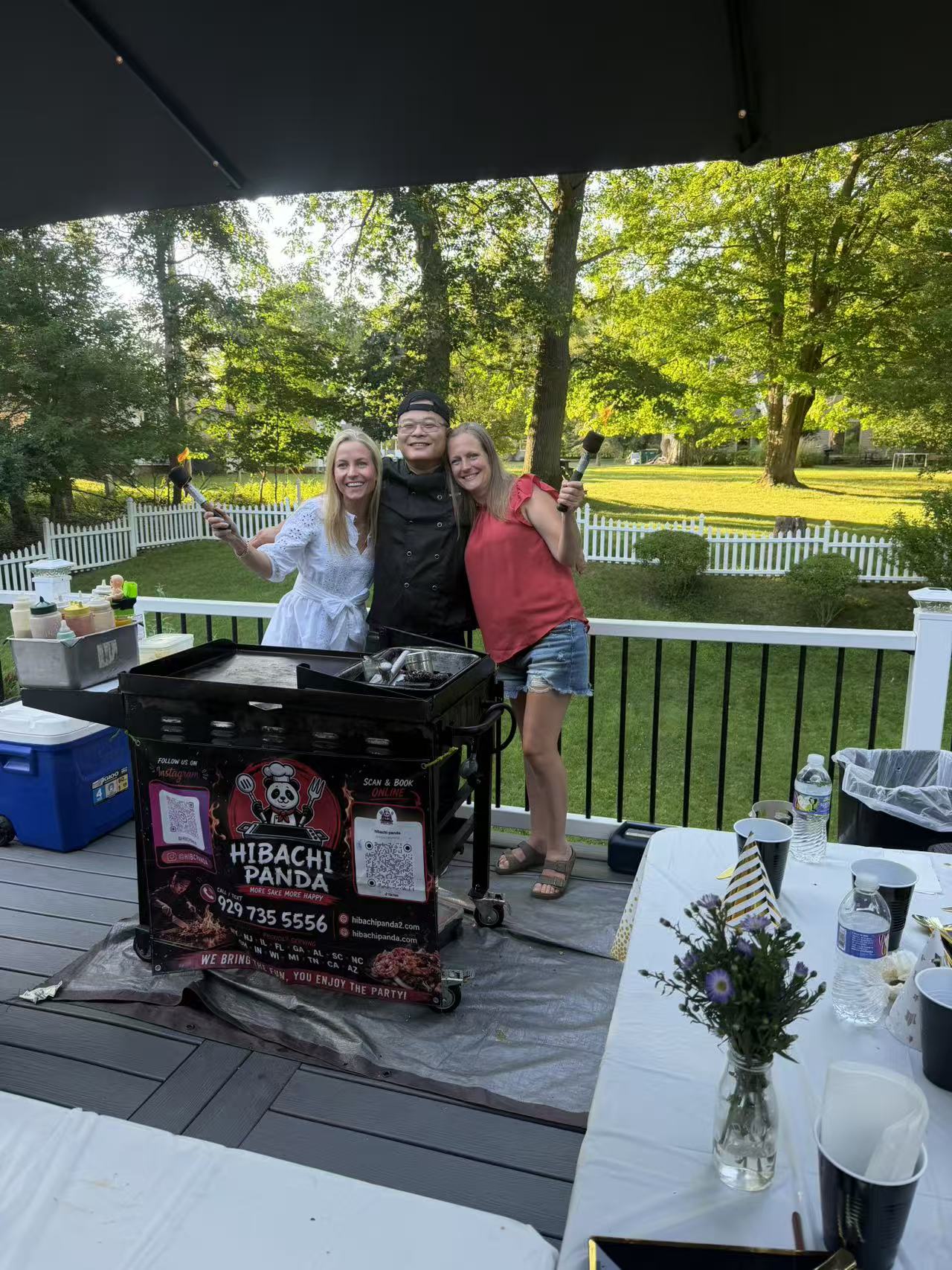 Guests enjoying hibachi catering in Augusta